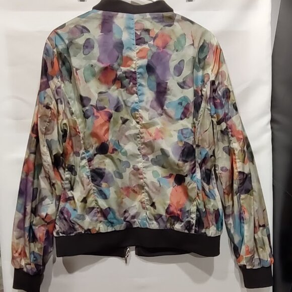 ZHEJIANG GARDA REVERSIBLE BOMBER JACKET WINDBREAKER PASTEL FLORAL AND BROWN XXL - Picture 2 of 15